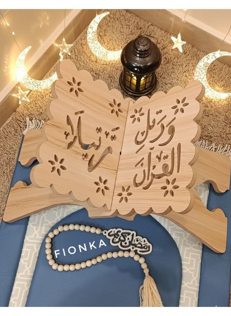 Homera Elegant Wooden Quran Stand for Prayer Corner Reading Comfort Durable Luxury Base Holder 45 cm Height Premium Craftsmanship for Home and Mosque Use - Image 3